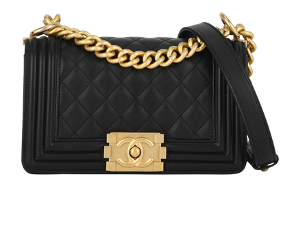 Small Boy Bag, &pound;2,600, Handbags, Black, Lambskin Leather, Front view